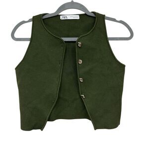 Zara green knit vest size XS